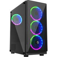 FRISBY FC-9355G 600W 4 x Double Slim Ring Fan Temperli Cam USB 3.0 ATX Mid-Tower Gaming Kasa - 1